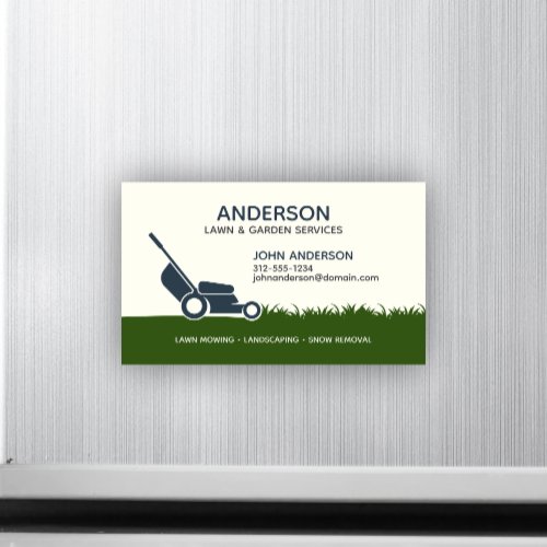 Lawn Care Business Magnetic Business Card