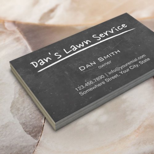 Lawn Care Chalkboard Script Business Card