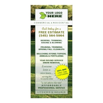 Lawn Care Custom Rack Card Template Add Your Logo by juliea2010 at Zazzle
