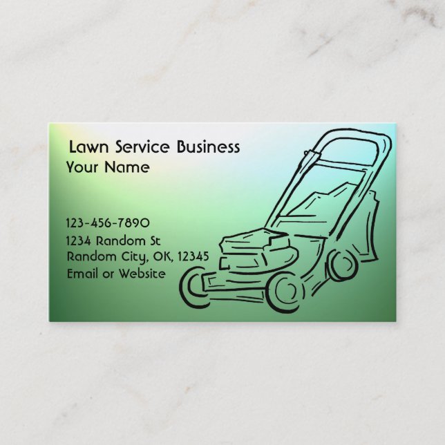 Lawn care customizable business cards (Front)