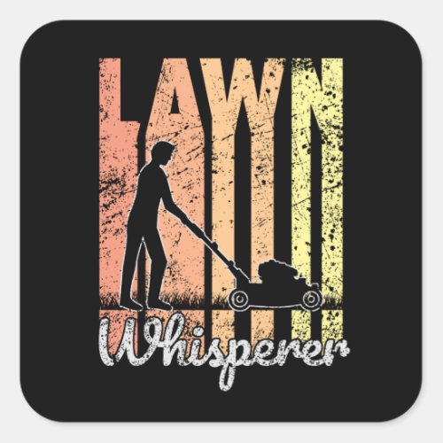 Lawn Care Design For A Gardener Square Sticker