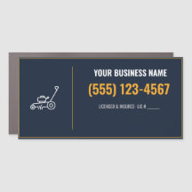 Lawn Care Door Sign Magnet, Custom Business Name
