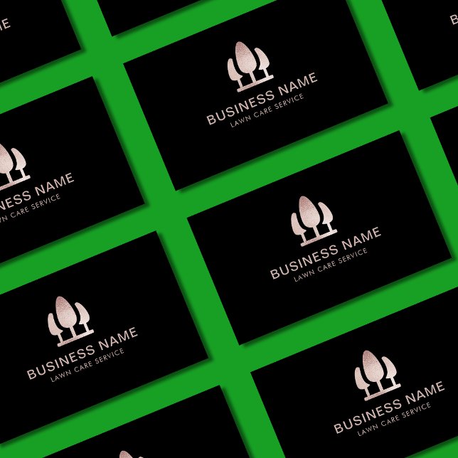 Lawn Care Elegant Rose Gold Glitter Business Card (Creator Uploaded)