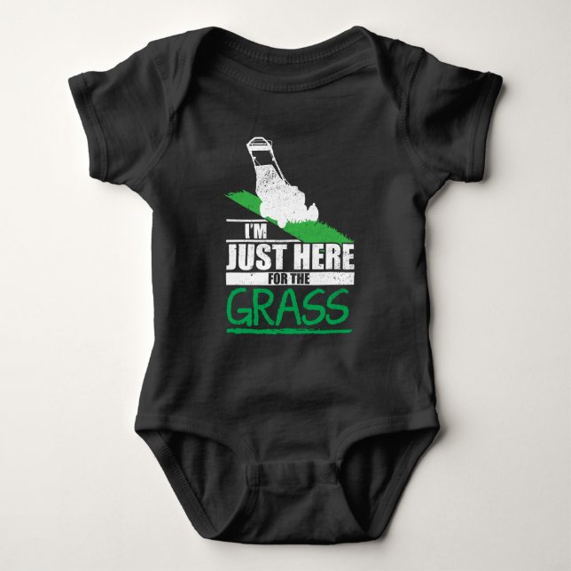 Lawn Care Funny Lawn Mower Grass Mowing Baby Bodysuit (Front)
