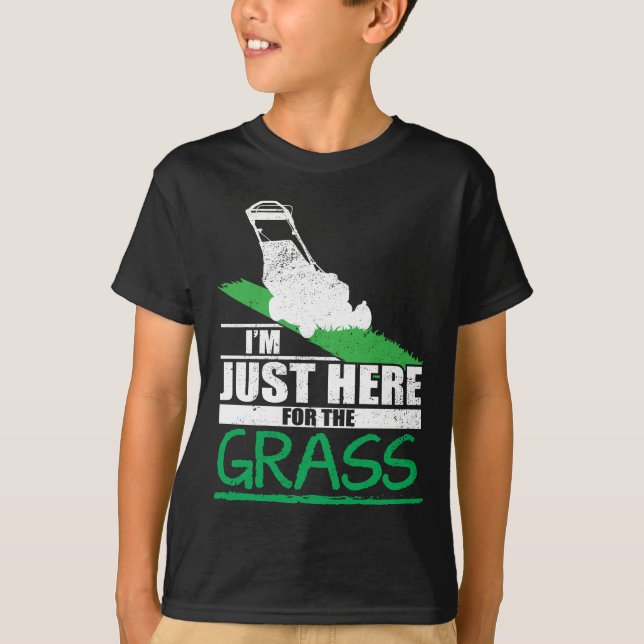 Lawn Care Funny Lawn Mower Grass Mowing T-Shirt (Front)