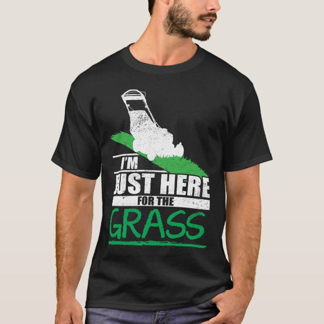 Lawn Care Funny Lawn Mower Grass Mowing T-Shirt (Front)