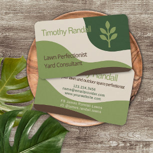 Lawn Care Garden Service Modern Minimalist Style Business Card
