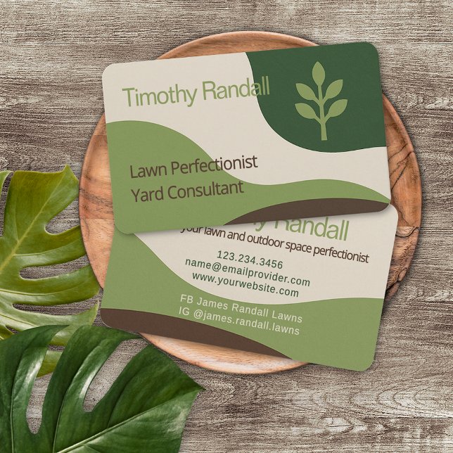 Lawn Care Garden Service Modern Minimalist Style Business Card (Creator Uploaded)