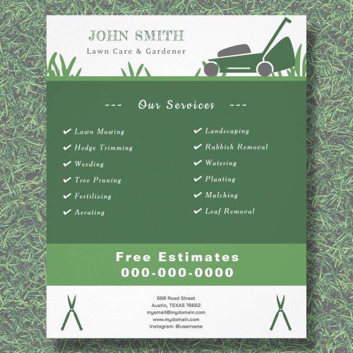 Lawn Care  Gardener Flyer