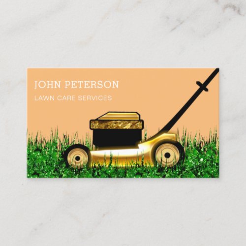 Lawn Care Gardening Grass Cutting Service Lux VIP Business Card