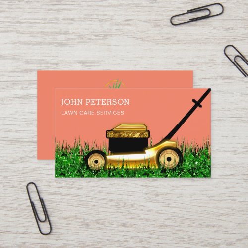 Lawn Care Gardening Grass Cutting Service Modern Business Card