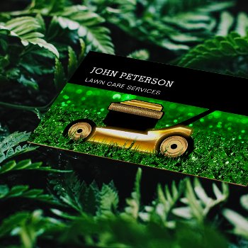 Lawn Care Gardening Grass Cutting Services Glitter Business Card by luxury_luxury at Zazzle