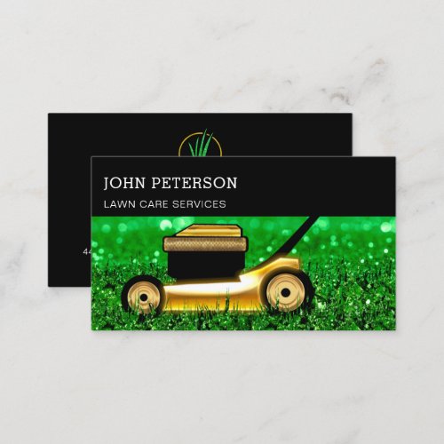 Lawn Care Gardening Grass Cutting Services Greener Business Card