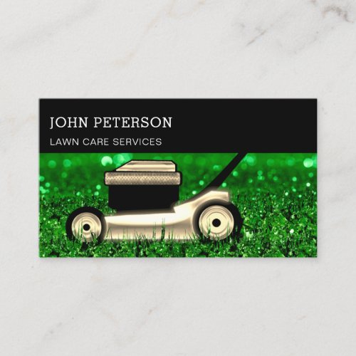 Lawn Care Gardening Grass Cutting Services Logo Business Card