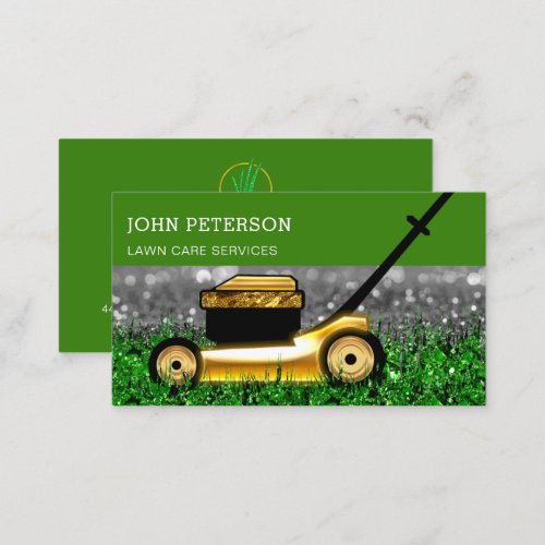 Lawn Care Gardening Grass Cutting Services VIP Business Card