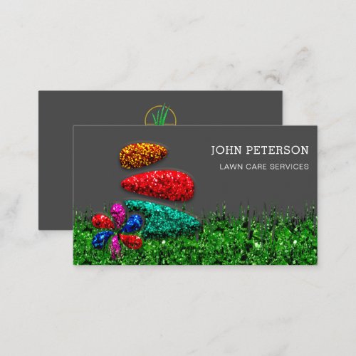 Lawn Care Gardening Landscape Services Custom Logo Business Card