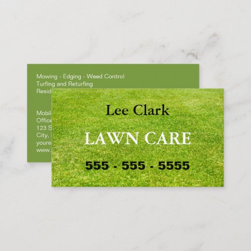 Lawn Care Gardening QR Code Business Card