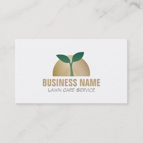 Lawn Care  Gardening Service Simple Grass Logo Business Card