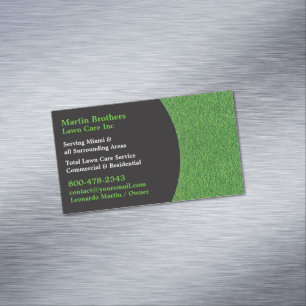 Lawn Care Grass Business Card Magnet