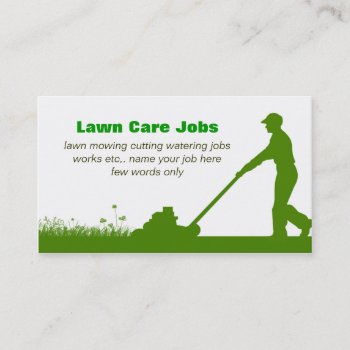 Lawn Care Grass Cutting Business Card by jinaiji at Zazzle