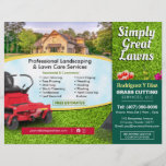 Lawn Care Grass Cutting Landscaping Template Flyer<br><div class="desc">Personalize and customize this eyecatching lawn care landscaping grass cutting services/business professional flyer template design to suit your business/company's needs. This lawn care landscaping displays images of a rake and lawn mower. Add your logo for more effective branding. Customize the coupon offer on flyer to attract potential clients. Great for...</div>