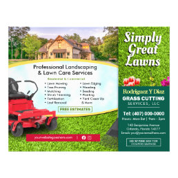 Lawn Care Grass Cutting Landscaping Template Flyer