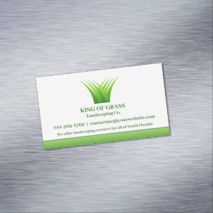 Lawn Care Grass Logo Business Card Magnet
