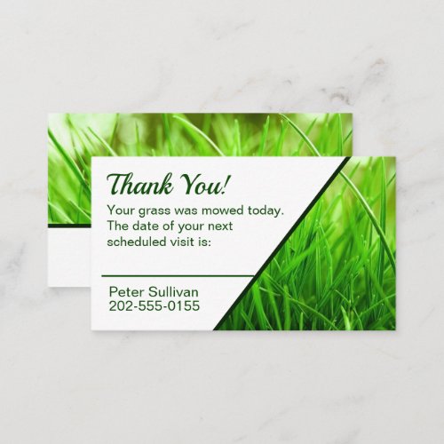 Lawn Care Grass Mowing Appointment Business Card