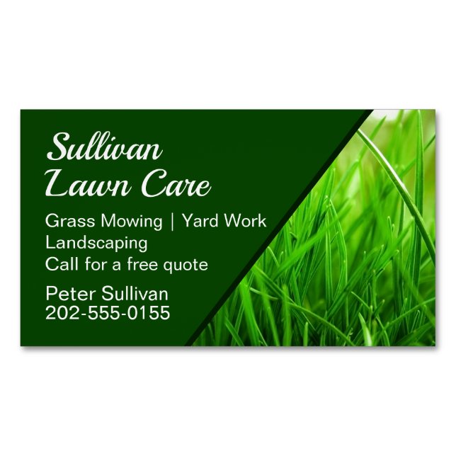 Lawn Care Grass Mowing Business Card (Front)