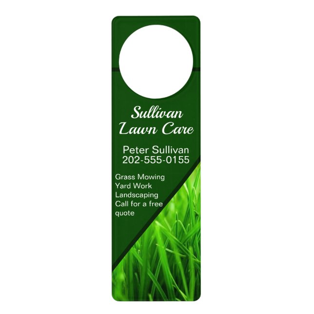 Lawn Care Grass Mowing Business Door Hanger (Front)