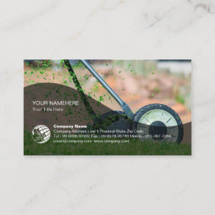 Lawn Care Grass Mowing Gardener Landscape Business Card