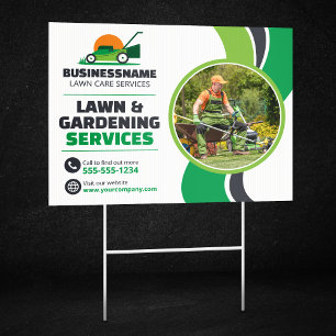 Lawn Care Grass Mowing Mulching Yard Landscaping Sign