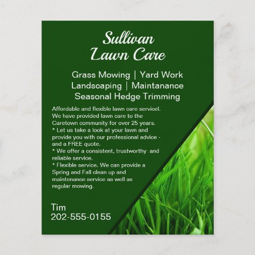 Lawn Care Grass Mowing Promotional Flyer