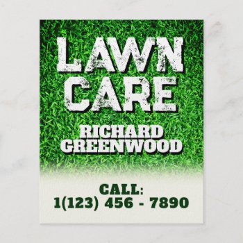 Lawn Care Grass Texture Cover Flyer by TwoFatCats at Zazzle