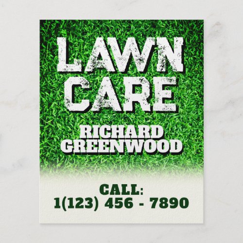 Lawn care grass texture cover flyer