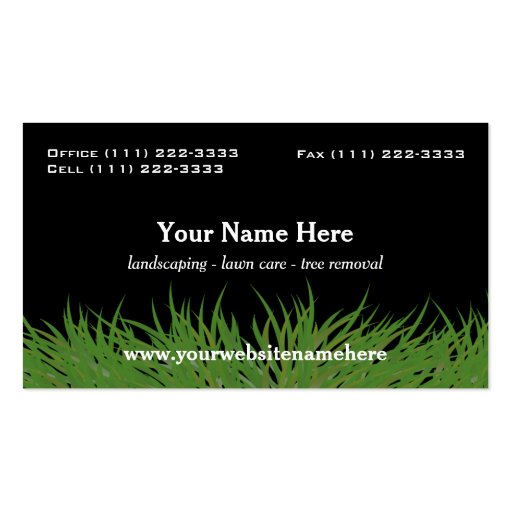 Lawn Care Green Grass Business Card | Zazzle