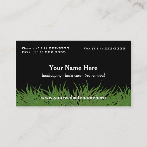 Customizable Lawn Care Green Grass Business Card
