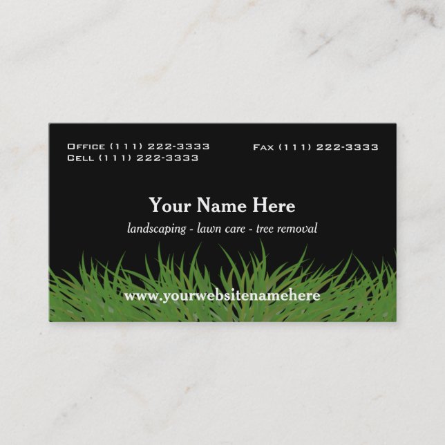 Lawn Care Green Grass Business Card (Front)