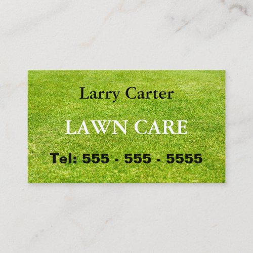 Lawn Care Green Grass Gardening Business Card