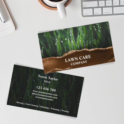 Lawn Care Landscape Elegant Professional Yard Business Card