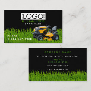 Lawn Care Landscape Grass Mowing Business Logo Business Card