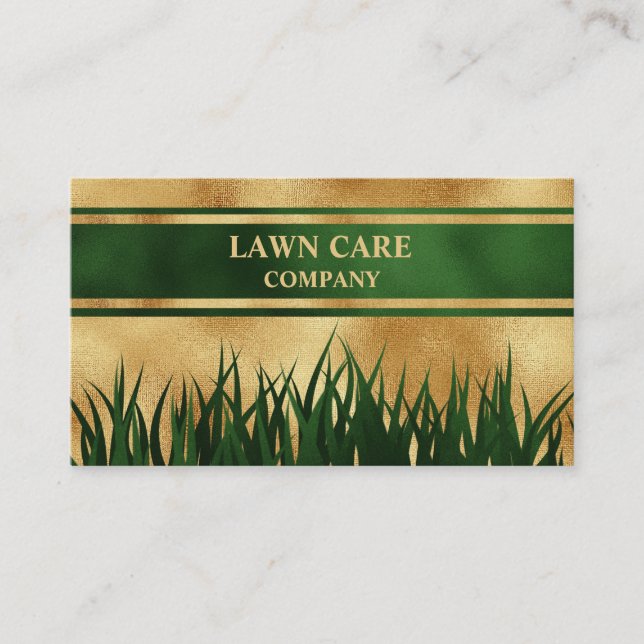 Lawn Care Landscape modern professional yard Busin Business Card (Front)