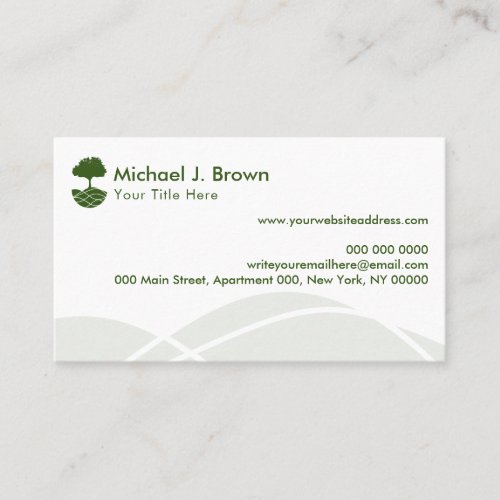 Lawn Care Landscape Outdoor Gardener Business Card