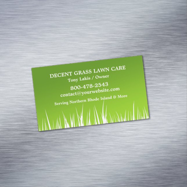Lawn Care Landscaper Business Card Magnet (In Situ)