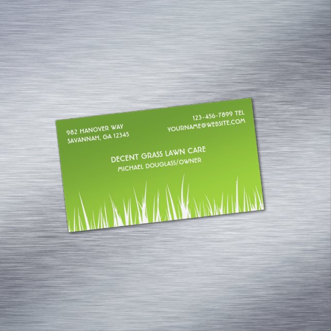 Lawn Care Landscaper Business Card Magnet (In Situ)