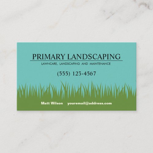 Lawn Care Landscaper Service Grass Business Card