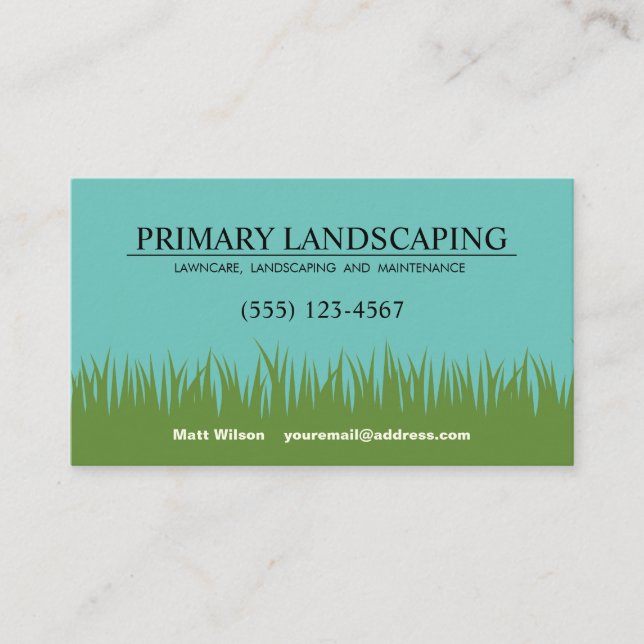 Lawn Care Landscaper Service Grass Business Card (Front)