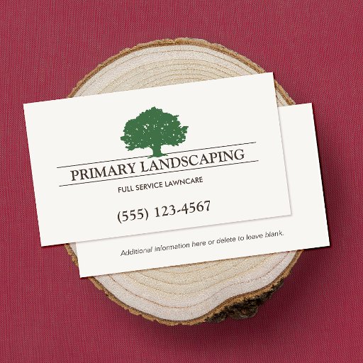 Customizable Tree Service and Lawn Care Landscaper Business Card