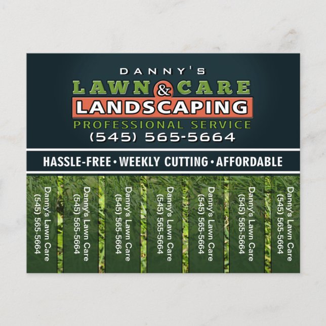 Lawn Care & Landscaping 5.6 x 4.5 Tear Off Flyer (Front)