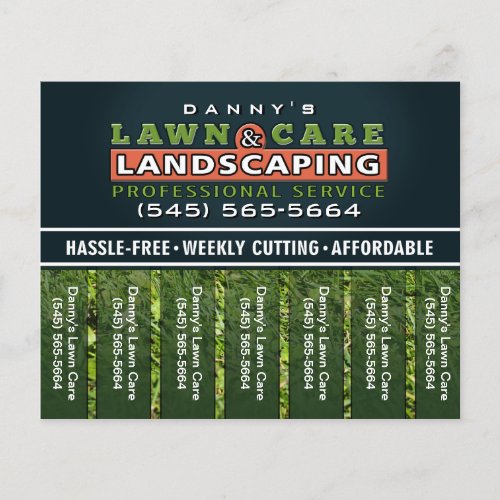 Lawn Care  Landscaping 56 x 45 Tear Off Flyer